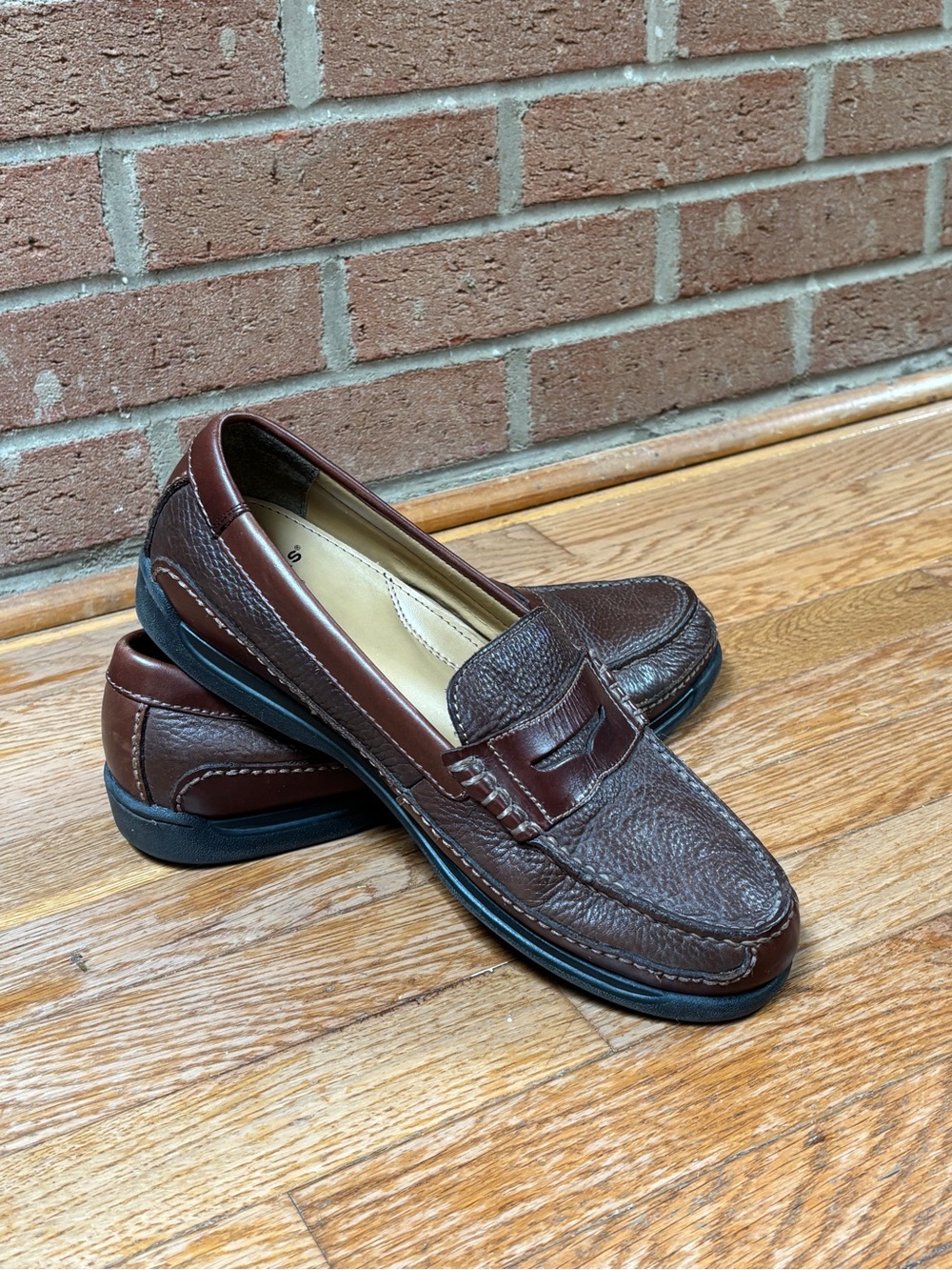 Dockers Men’s Leather Penny Loafers Brown 9.5M Classic Dress Casual